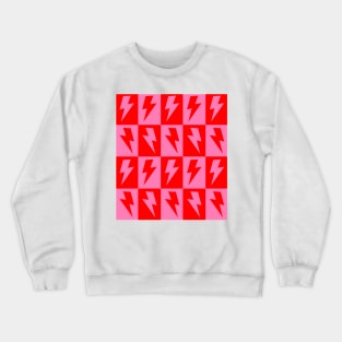 Pink and Red Lightning Check Crewneck Sweatshirt